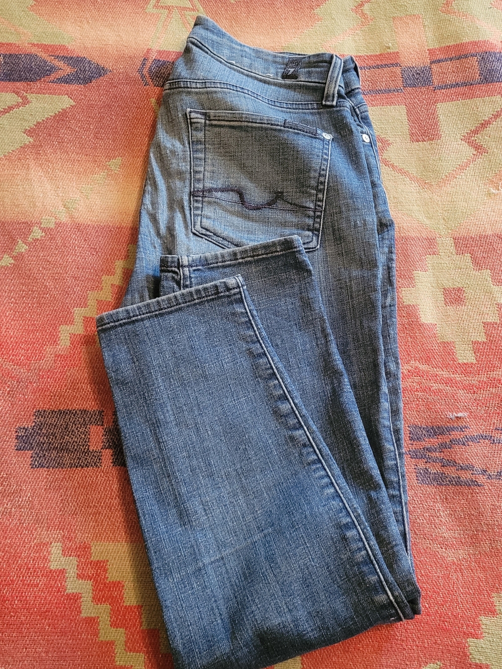 7 For All Mankind, Women’s Ankle Crop Jeans in Dark Blue, 27